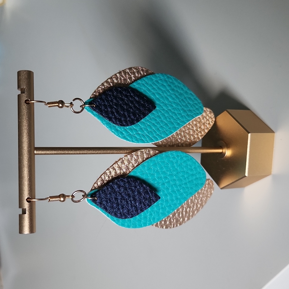 Handmade Layered Leather Earrings